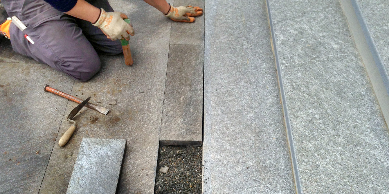 Treppen und Durchgänge mit Tessiner Granitstein 